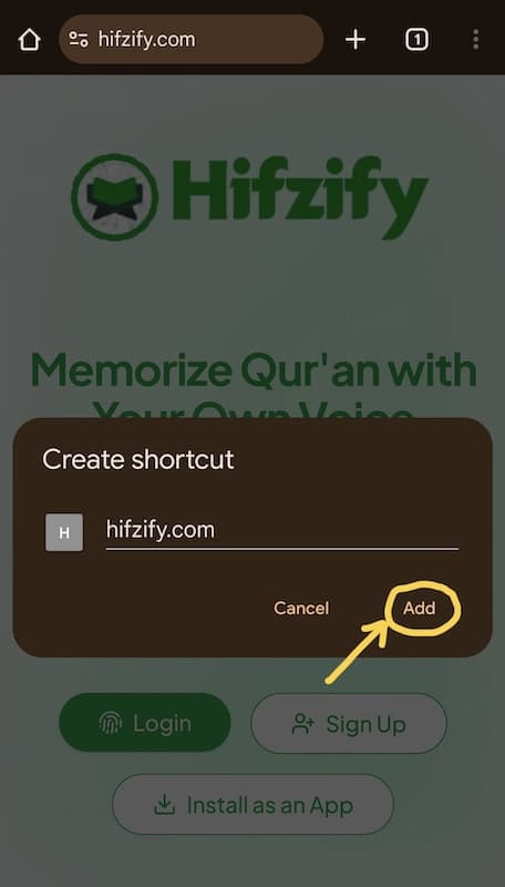 Add to Home screen